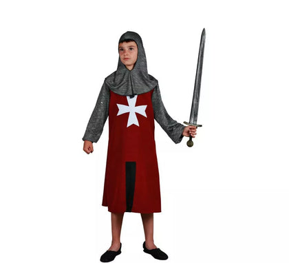 Disfraz de Escudero Medieval burdeos para niño