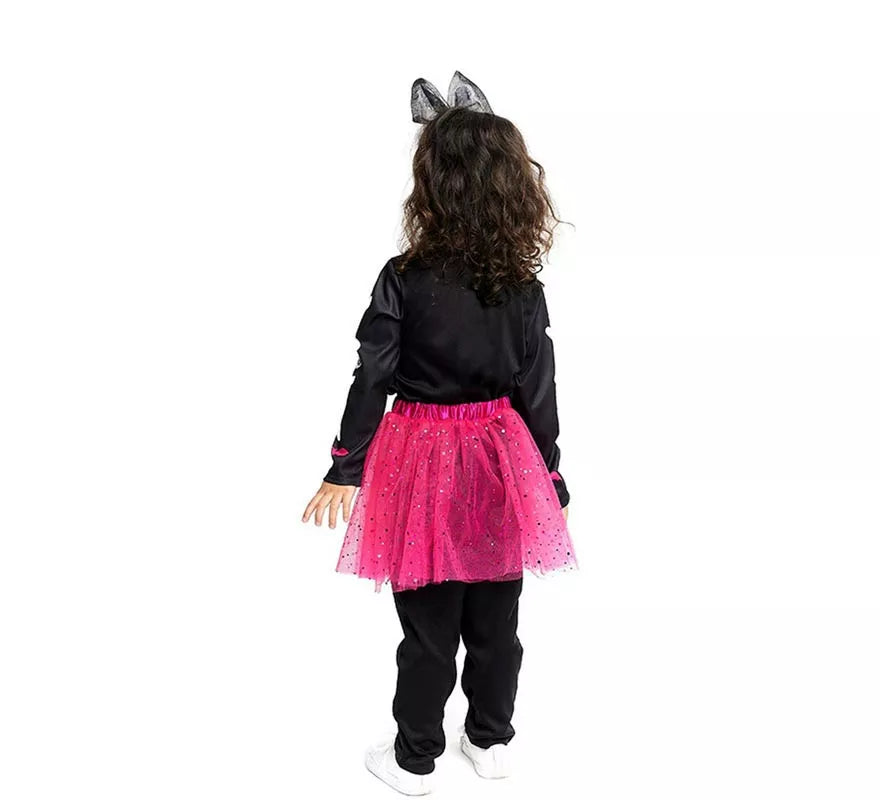 Disfraz de Esqueleto adorable con tutú fucsia para bebé y niña