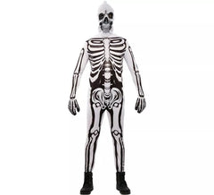 Déguisement squelette noir et blanc avec masque homme