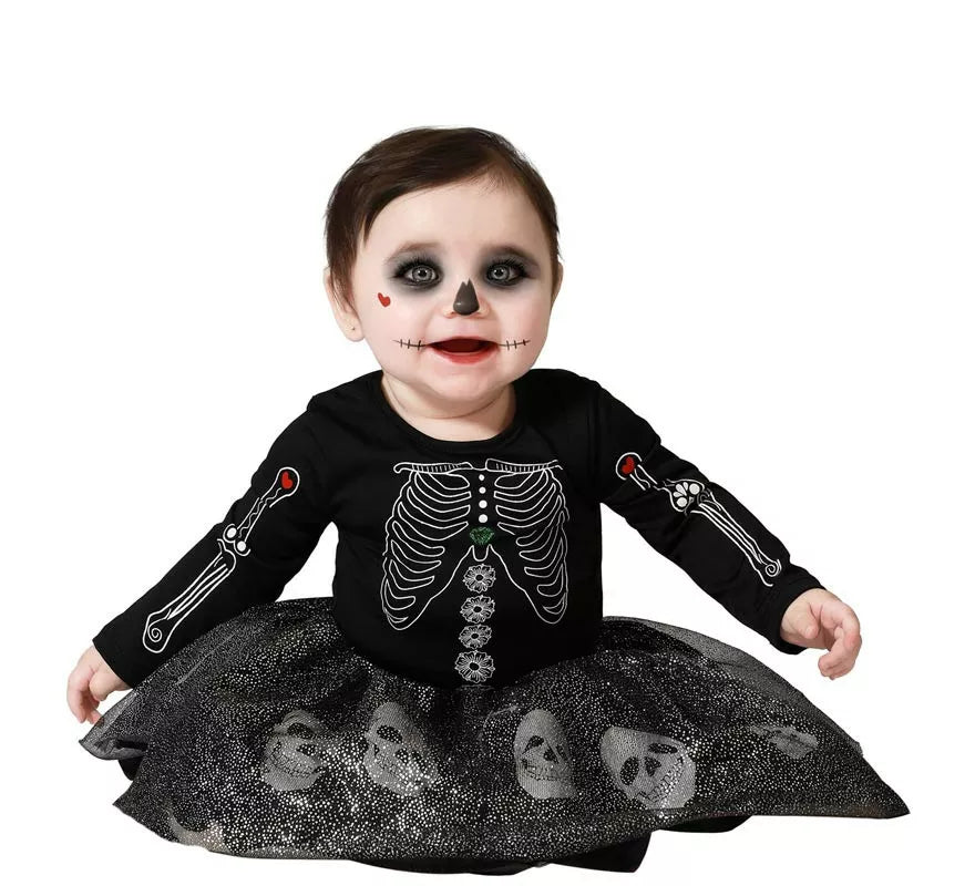 Translation missing: fr.Disfraz de Esqueleto Brillo Calaveras para niña y bebé