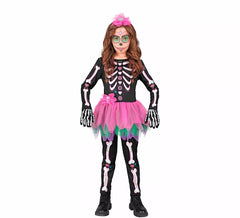 Costume de squelette avec tutu rose pour fille