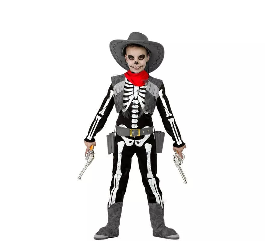 Translation missing: fr.Disfraz de Esqueleto Cowboy para niño