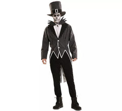 Déguisement de squelette élégant avec chapeau pour homme
