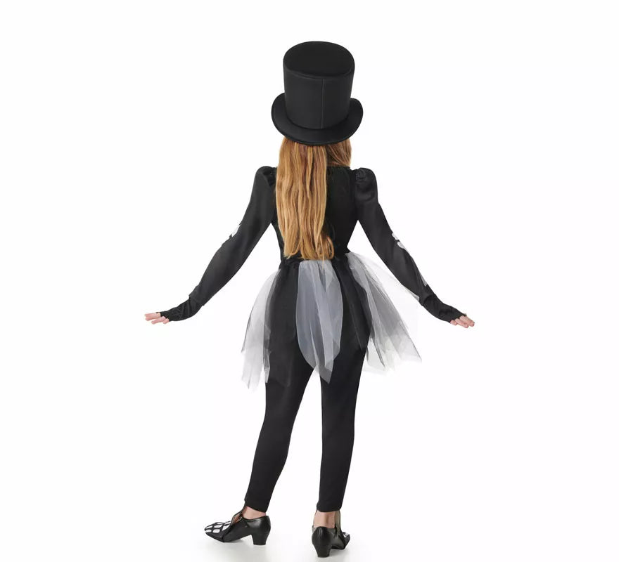 Translation missing: fr.Disfraz de Esqueleto Elegante con Sombrero para niña