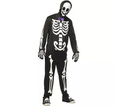 Déguisement squelette élégant luminescent pour homme
