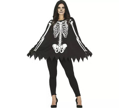 Déguisement squelette en poncho femme