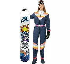 Déguisement de skieuse bleue avec ceinture femme