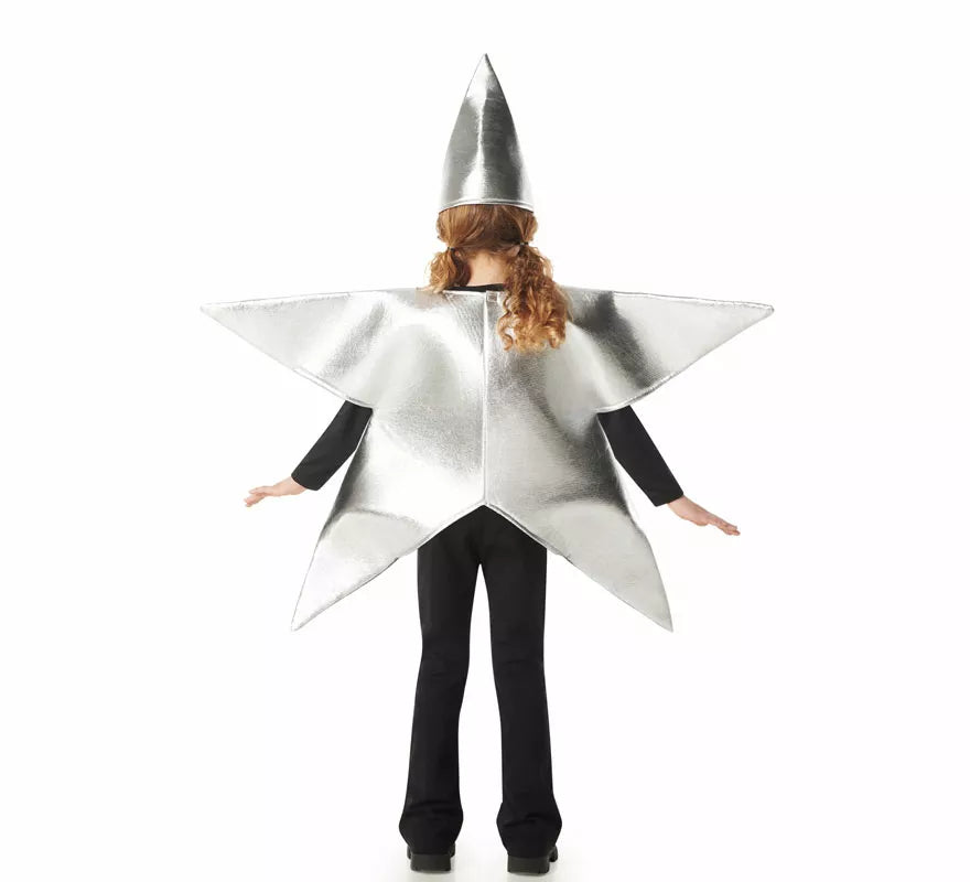Disfraz de Estrella de Navidad plateada para niños
