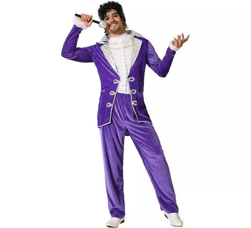 Translation missing: fr.Disfraz de Estrella Rock Morado para hombre