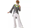 Disfraz de Estrella Rock Plateado para hombre