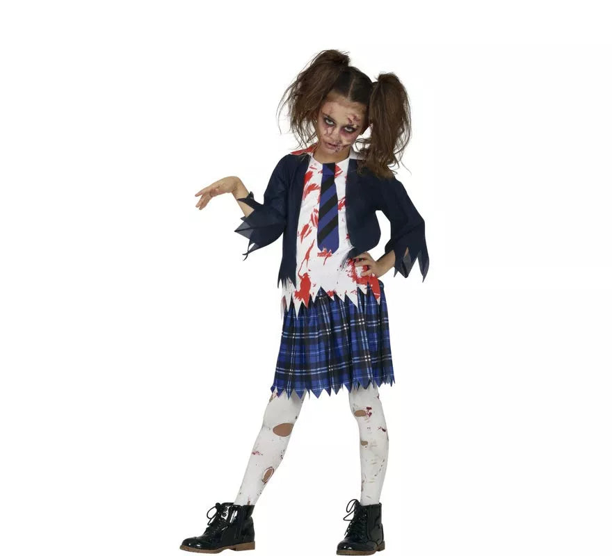 Translation missing: fr.Disfraz de Estudiante de Secundaria Zombie para niña