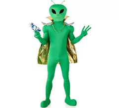 Déguisement d'extraterrestre vert avec cape dorée pour homme