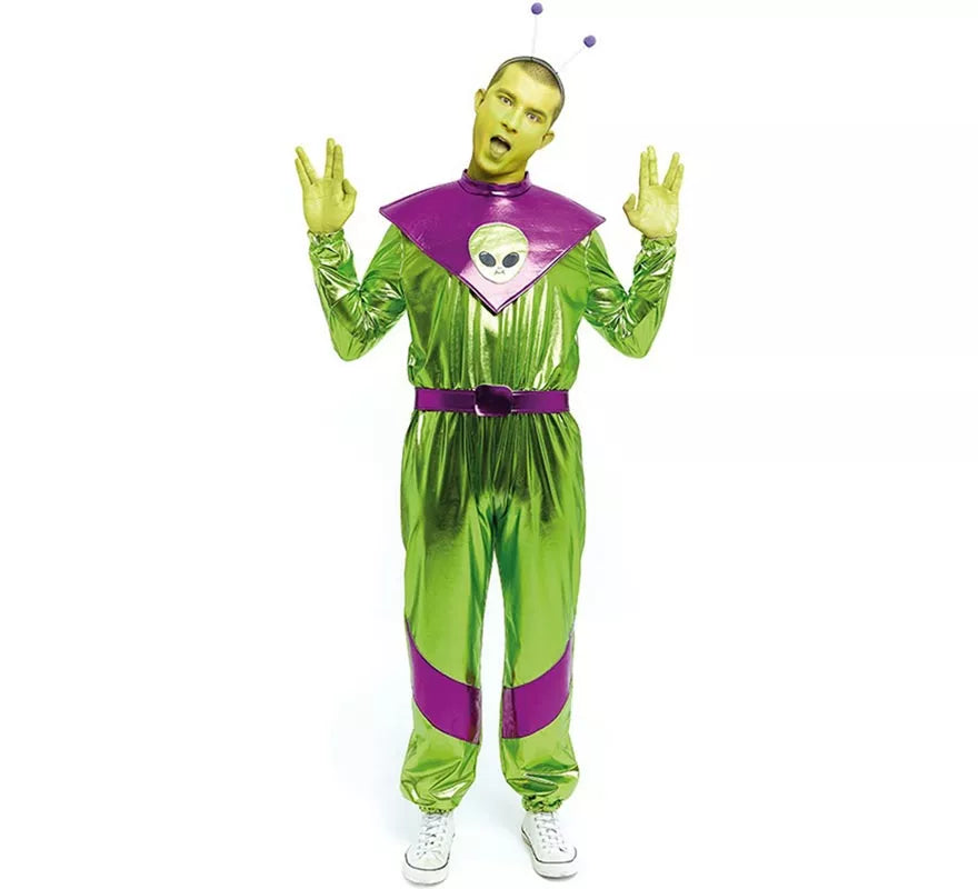 Translation missing: fr.Disfraz de Extraterrestre verde y morado para hombre