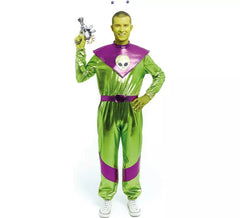 Déguisement d'extraterrestre vert et violet homme