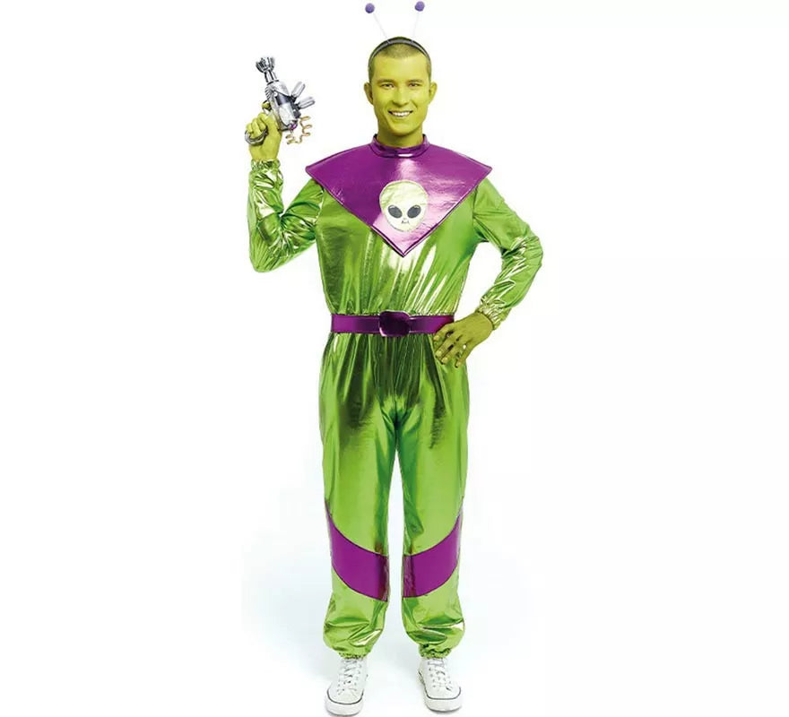 Translation missing: fr.Disfraz de Extraterrestre verde y morado para hombre