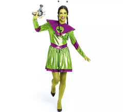 Déguisement d'extraterrestre vert et violet femme