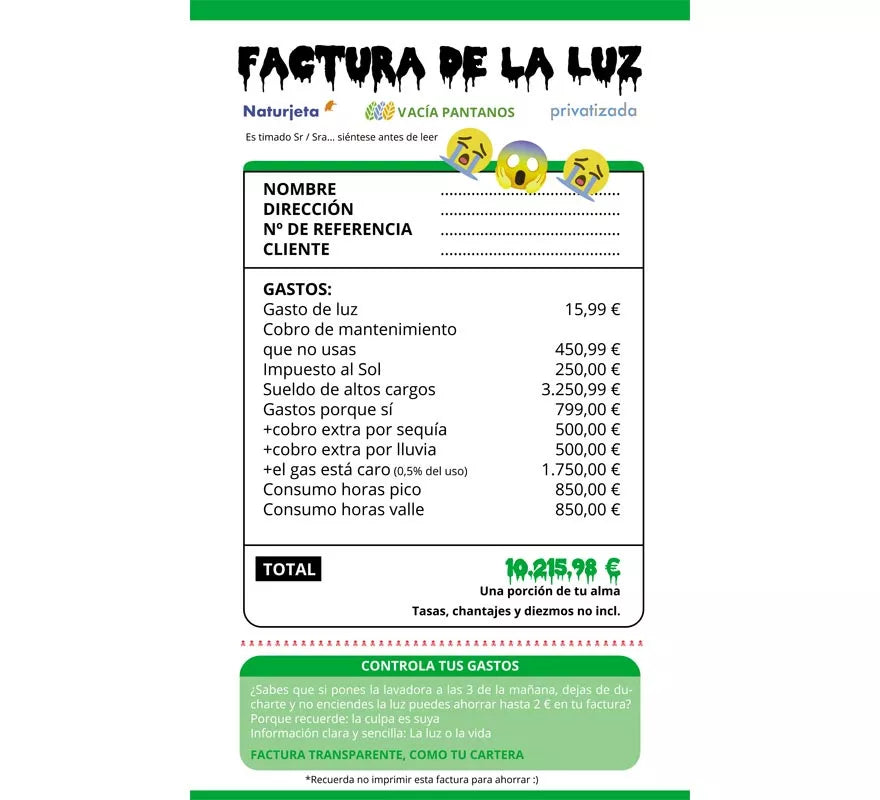 Translation missing: fr.Disfraz de Factura de la Luz para adultos