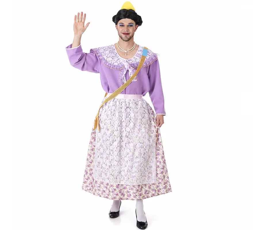 Translation missing: es.Disfraz de Fallera Lila para adulto