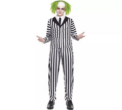 Déguisement fantôme rayé homme