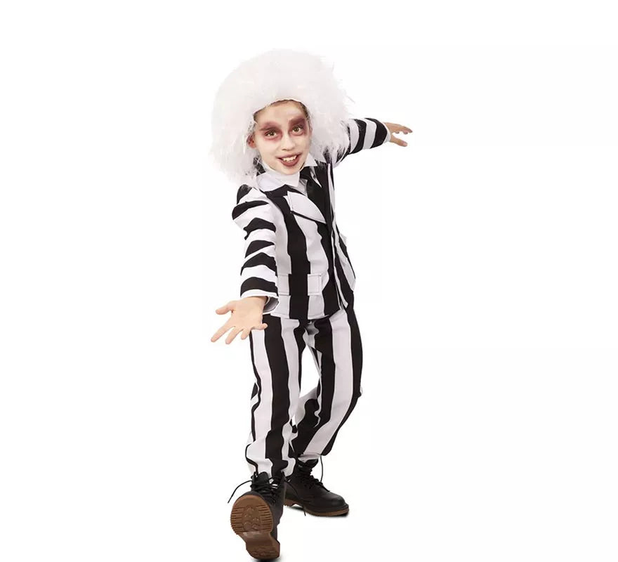 Translation missing: fr.Disfraz de Fantasma de traje divertido a rayas para niño