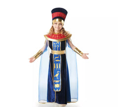 Costume de pharaon égyptien bleu pour fille