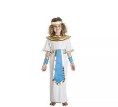 Déguisement de pharaon égyptien blanc et bleu pour fille