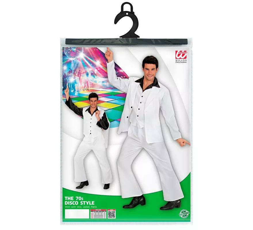Translation missing: fr.Disfraz de Fiebre Disco en traje blanco para hombre