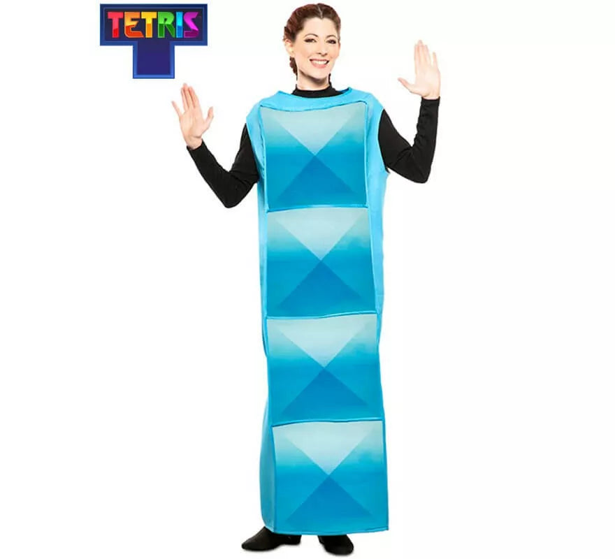 Translation missing: fr.Disfraz de Figura de Tetris Azul Claro para adultos