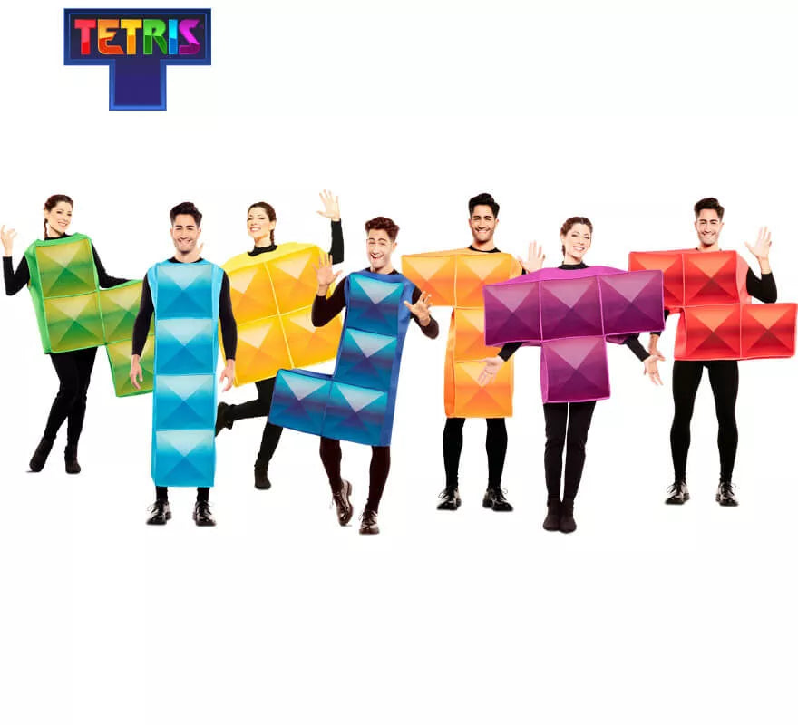 Disfraz de Figura de Tetris Azul Claro para adultos