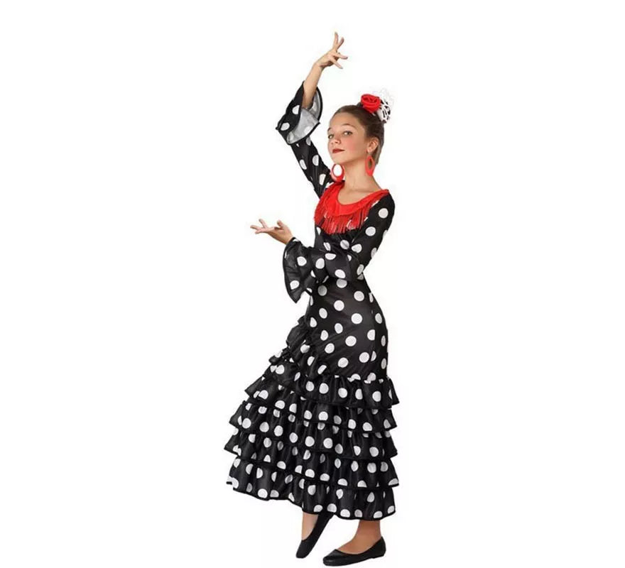 Translation missing: fr.Disfraz de Flamenca Negro para niña