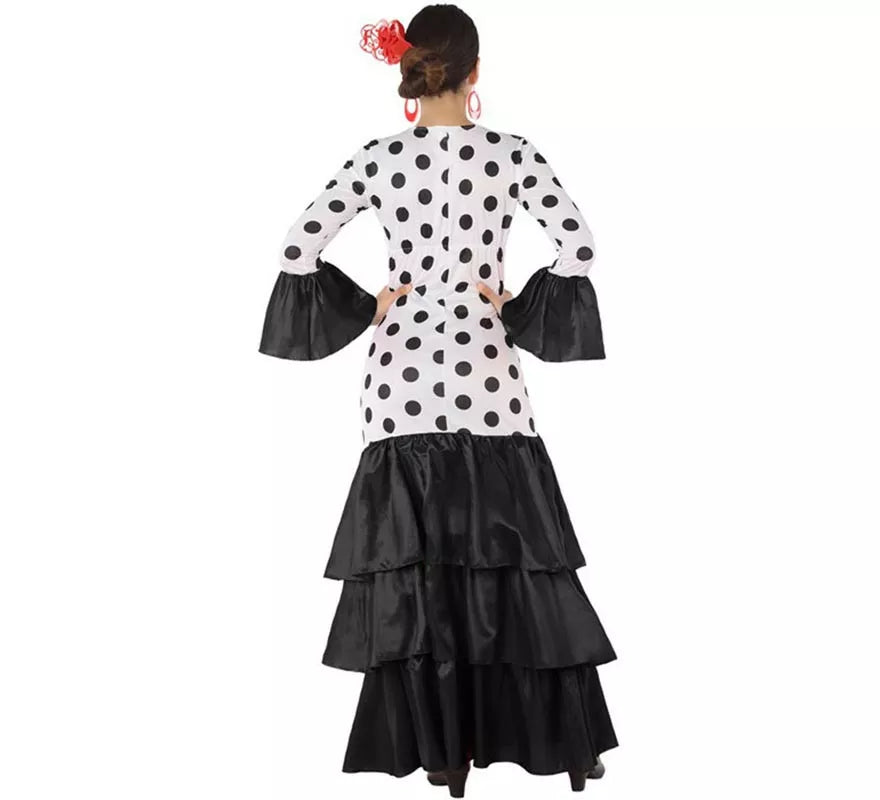Translation missing: fr.Disfraz de Flamenca o Sevillana blanco y negro para mujer
