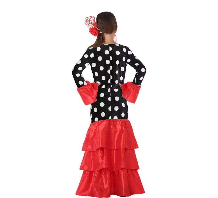 Translation missing: fr.Disfraz de Flamenca roja lunares para niña