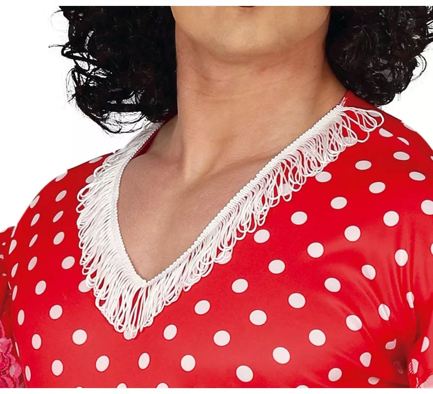 Translation missing: fr.Disfraz de Flamenca Rojo a Lunares para hombre