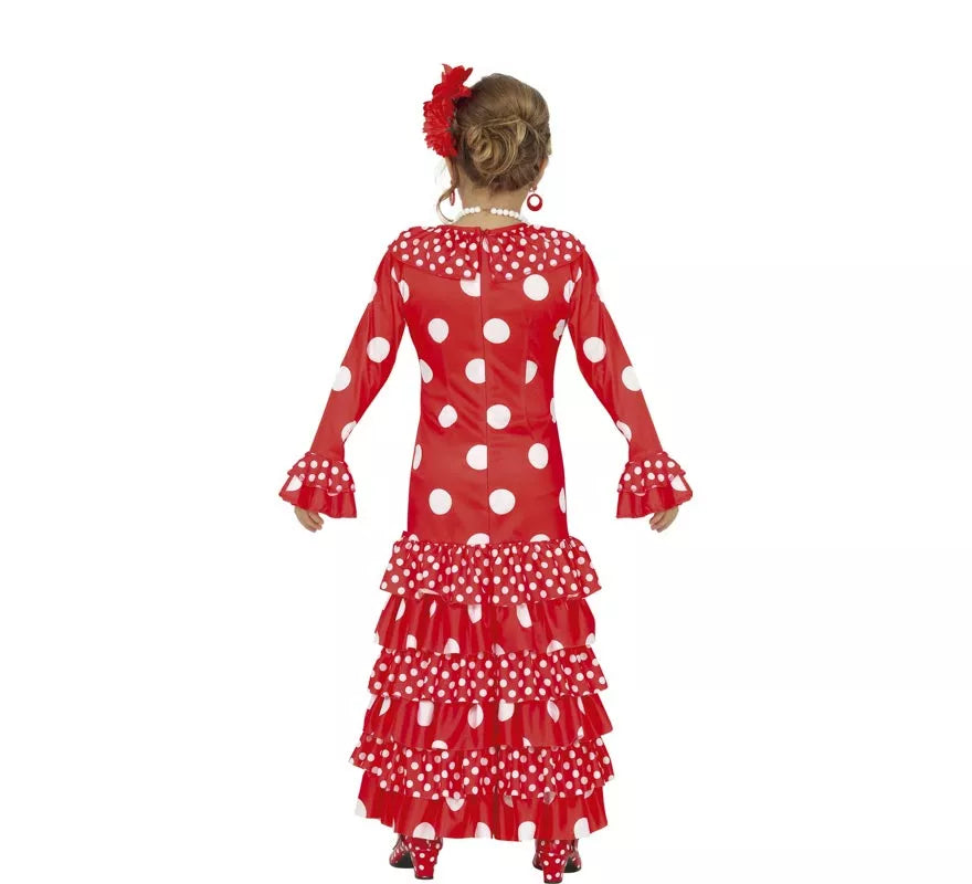 Translation missing: fr.Disfraz de Flamenca Rojo a Lunares para niña