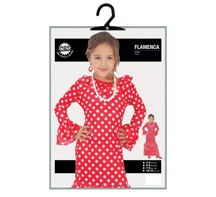 Translation missing: fr.Disfraz de Flamenca Rojo a Lunares para niña