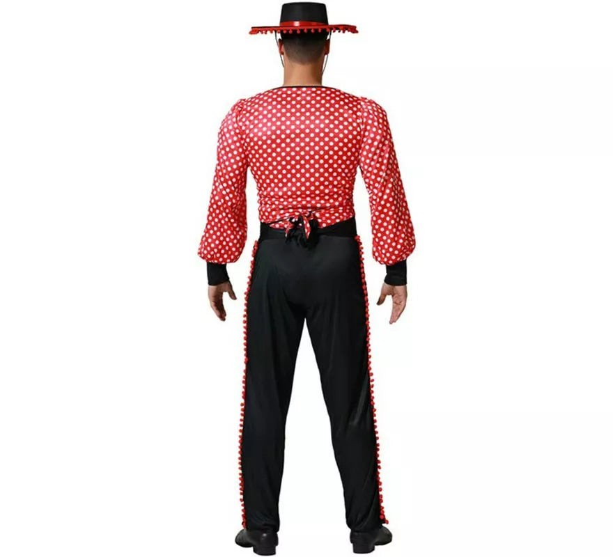 Translation missing: fr.Disfraz de Flamenco rojo y negro para hombre
