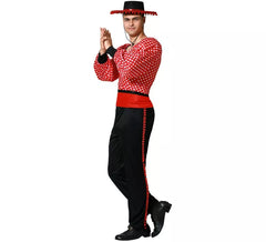 Costume de flamenco rouge et noir pour homme