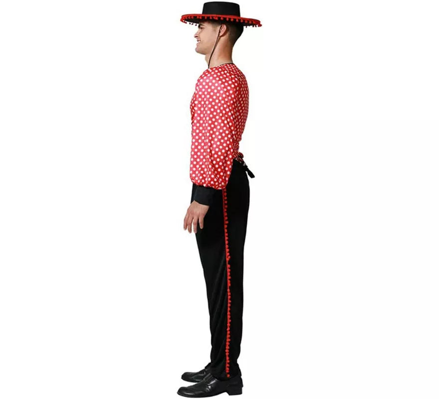 Translation missing: fr.Disfraz de Flamenco rojo y negro para hombre