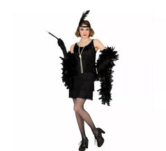 Costume Flapper noir des années 1920 pour femme