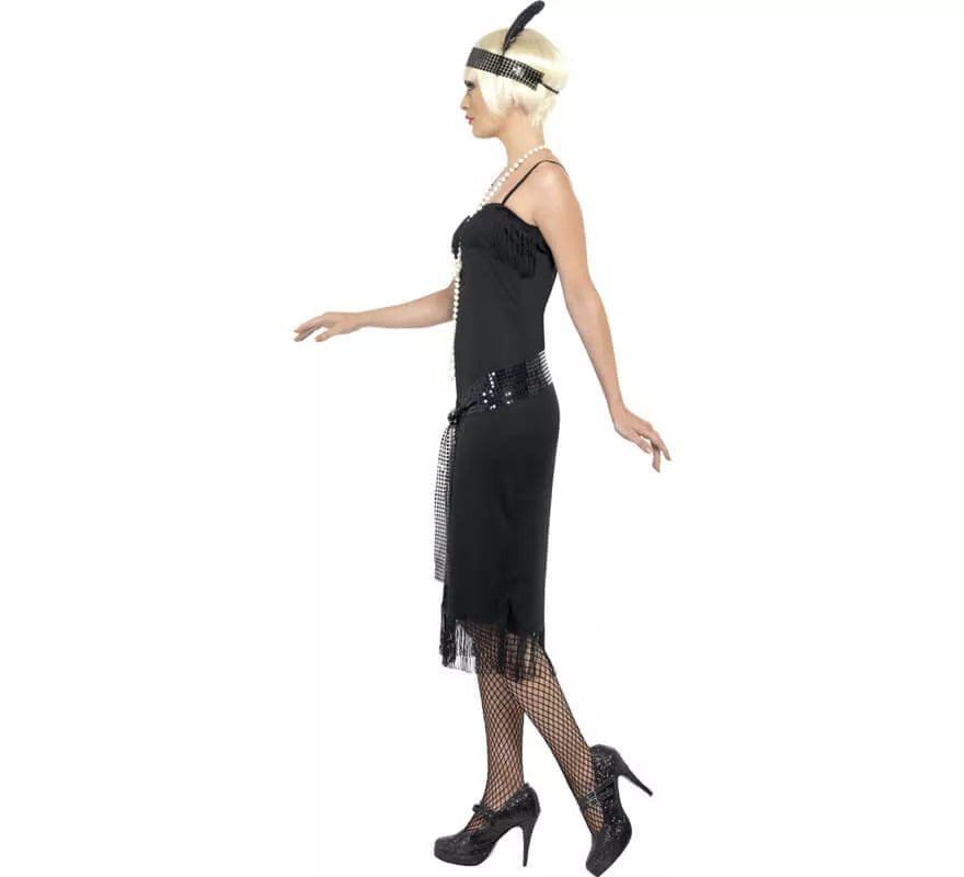 Translation missing: fr.Disfraz de Flapper Locos años 20 Negro para Mujer