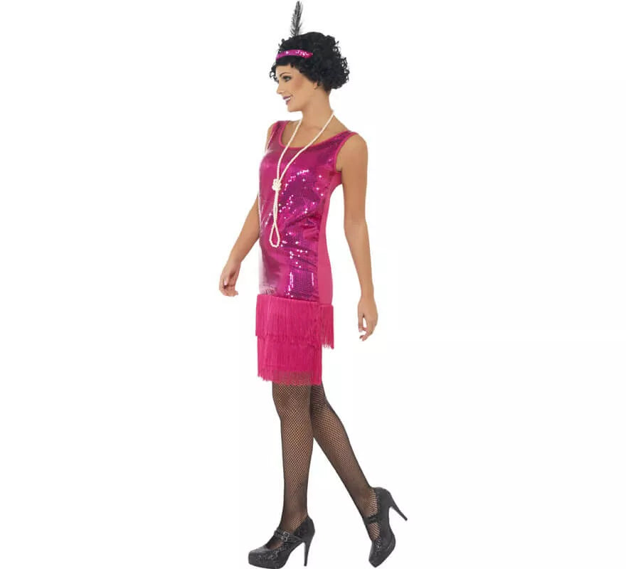 Translation missing: fr.Disfraz de Flapper Locos años 20 Rosa para Mujer