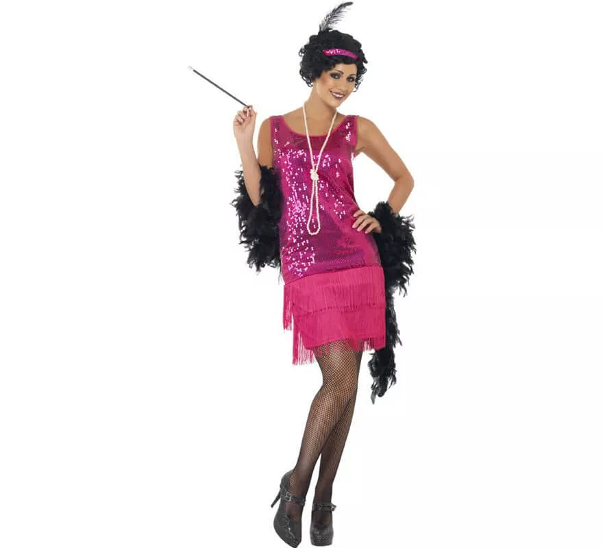 Translation missing: fr.Disfraz de Flapper Locos años 20 Rosa para Mujer