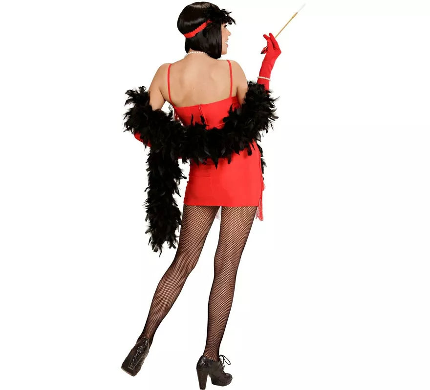 Disfraz de Flapper rojo clásico para mujer