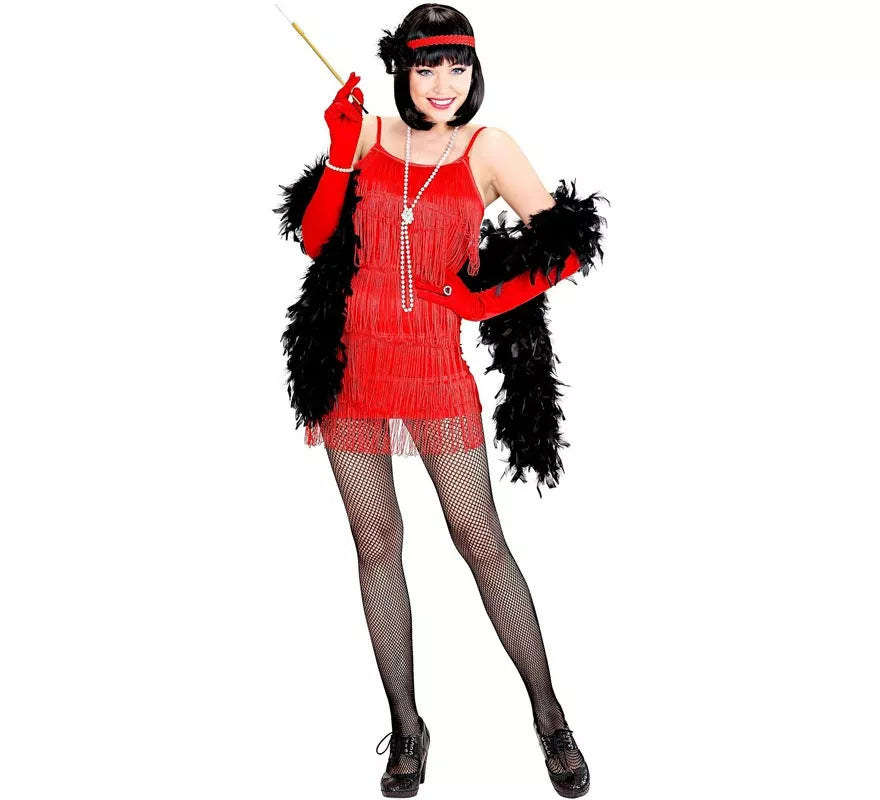 Translation missing: fr.Disfraz de Flapper rojo clásico para mujer