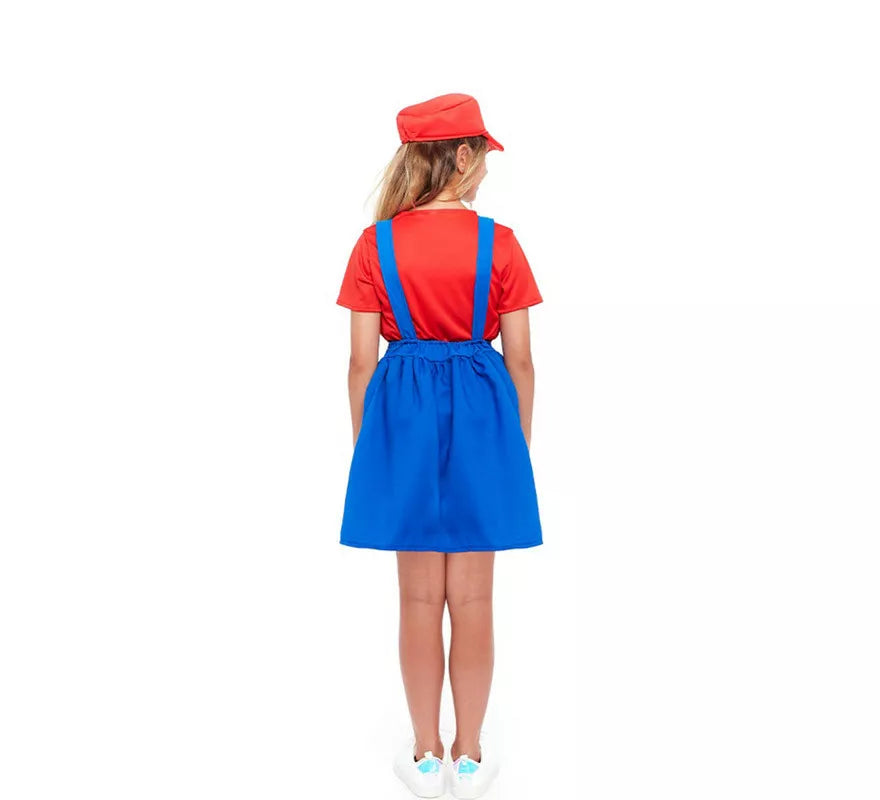 Disfraz de Fontanera Roja de Videojuegos para niña