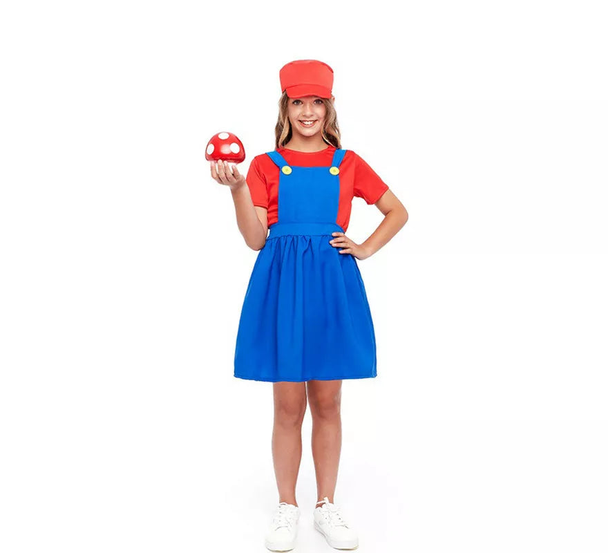 Translation missing: fr.Disfraz de Fontanera Roja de Videojuegos para niña