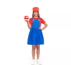 Déguisement plombier jeu vidéo rouge fille