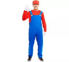 Déguisement de plombier rouge pour homme