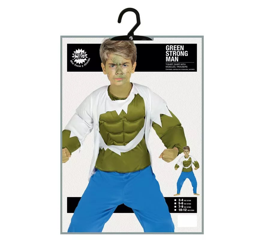 Disfraz de Forzudo Verde para niño