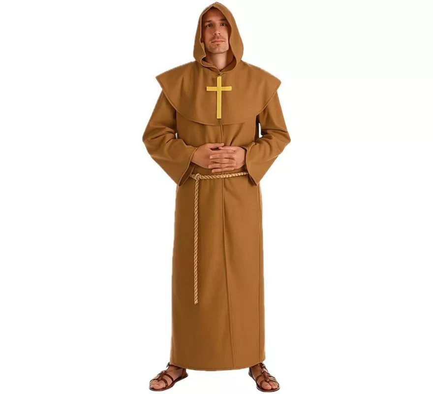 Translation missing: fr.Disfraz de Fraile Marrón para hombre